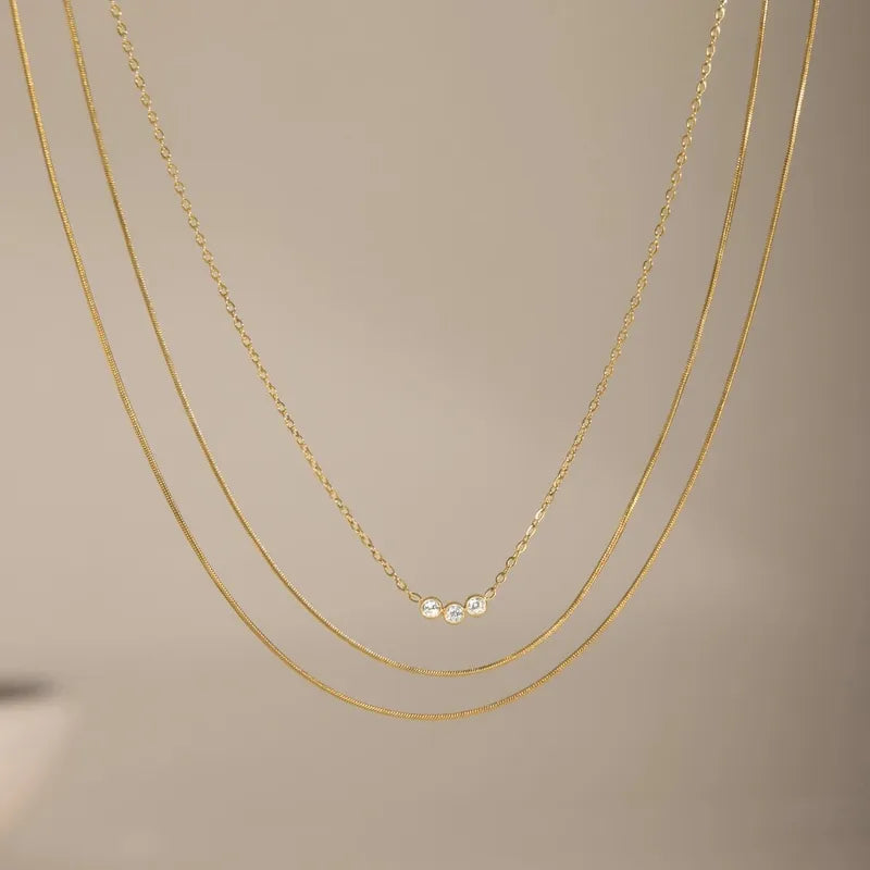 Medaline Triple-Layer Necklace