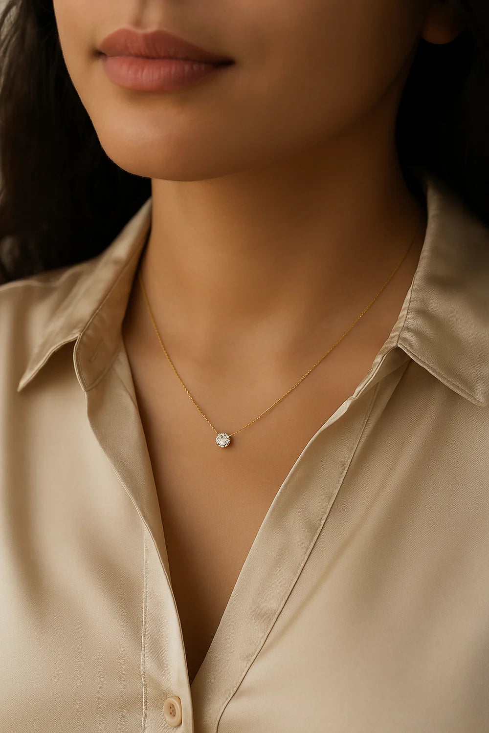 Iris Solitaire Necklace