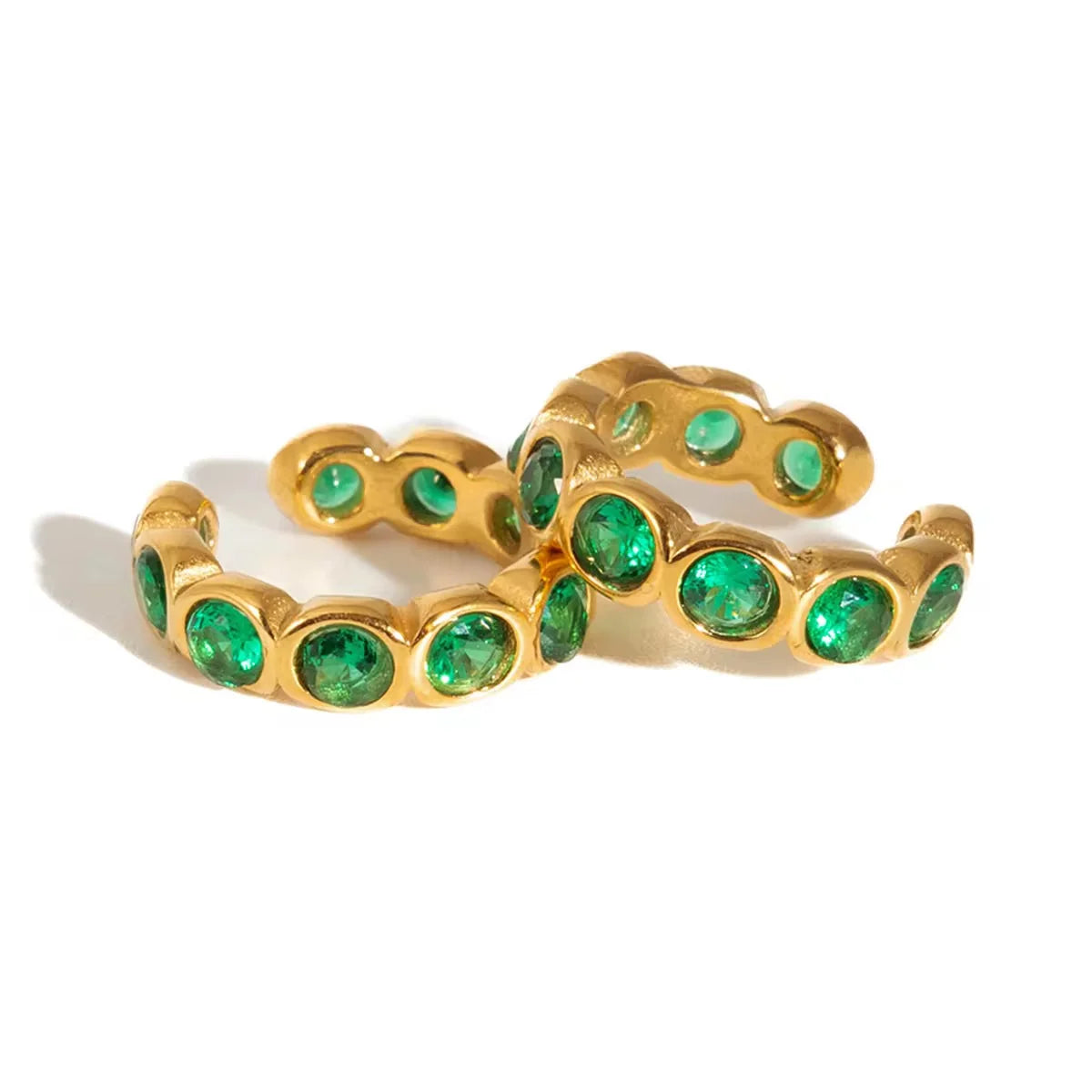 Riley Ear Cuff Earrings (Green)