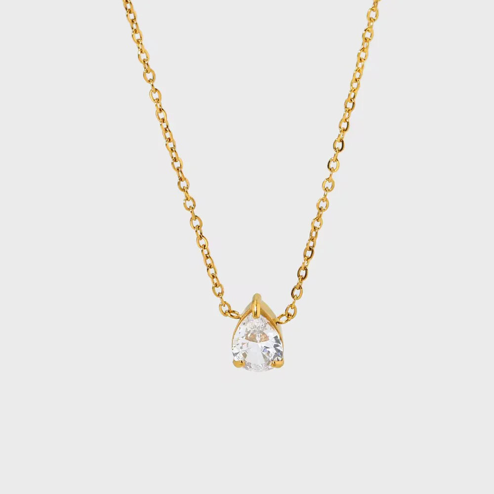 Nolan Pear Solitaire Necklace