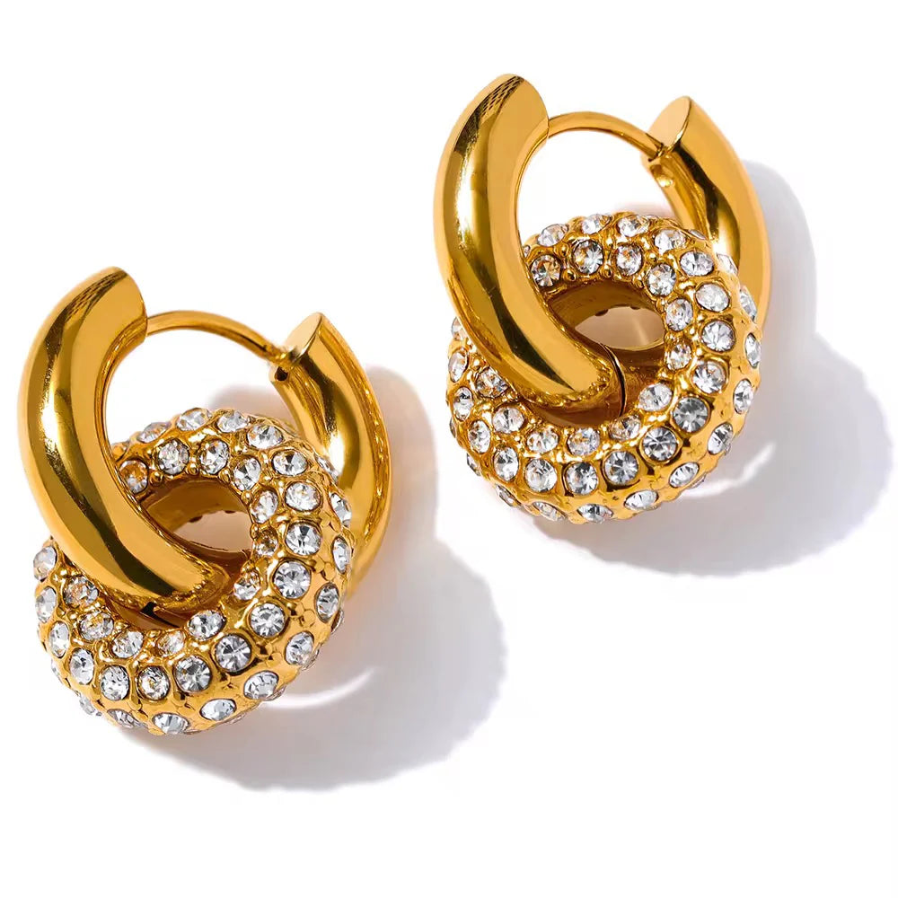 Samantha Studded Hoop Earrings