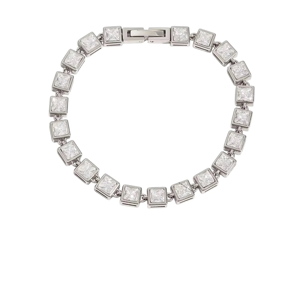 Vivacious Studded Tennis Bracelet (Silver)
