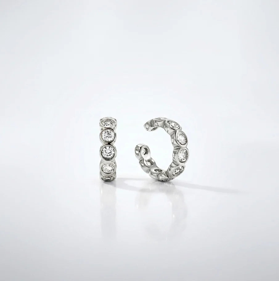 Riley Ear Cuff Earrings (Silver)