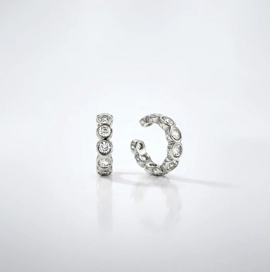 Riley Ear Cuff Earrings (Silver)
