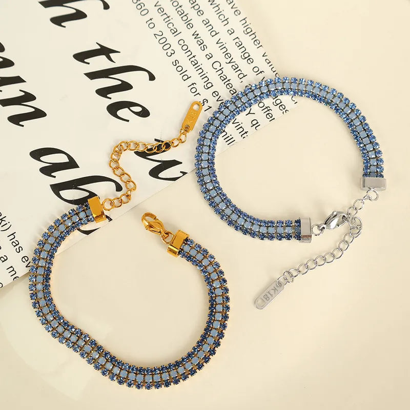 Ocean Tennis Bracelet (Silver)