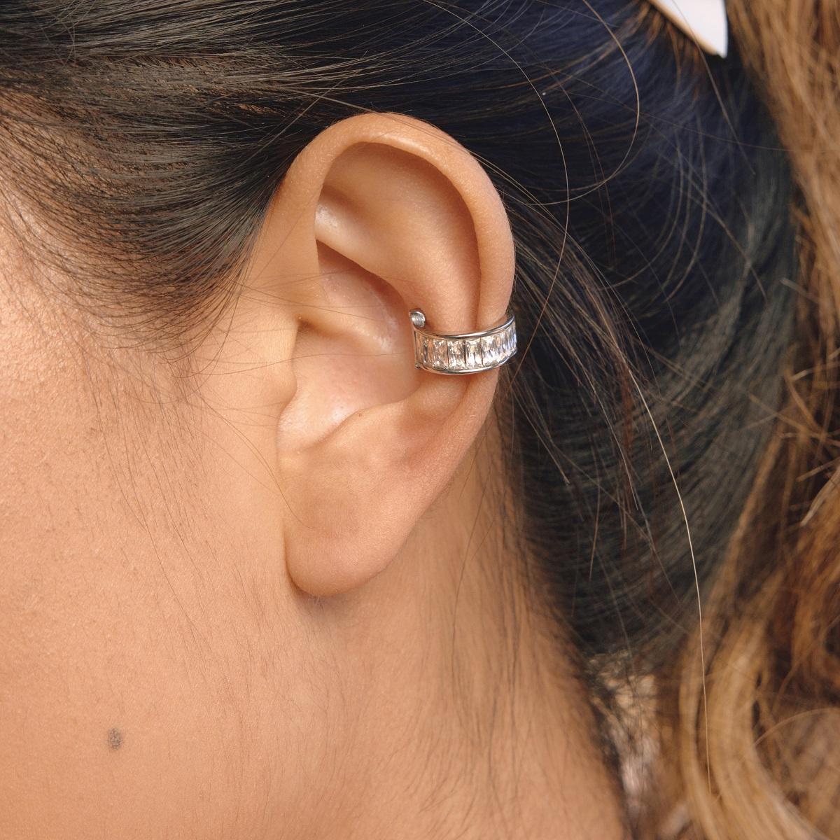 Emily Ear Cuff Earrings (Silver)