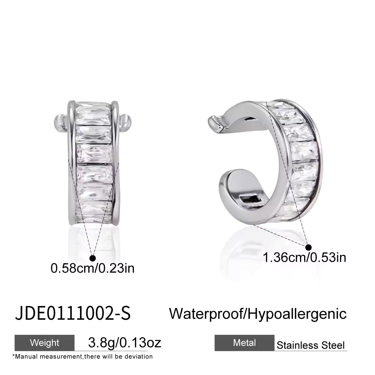 Emily Ear Cuff Earrings (Silver)