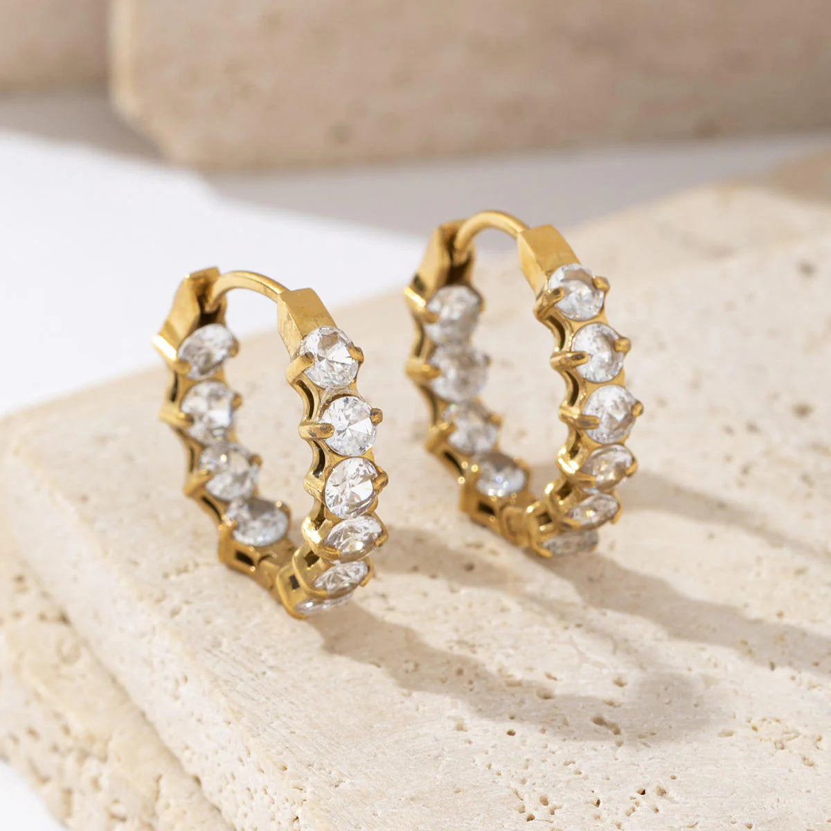 Delta Diamond Hoop Earrings
