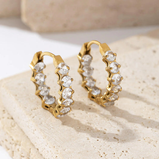 Delta Diamond Hoop Earrings