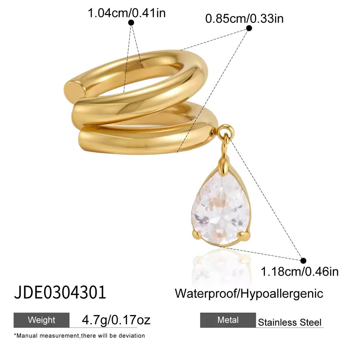 Pristine Ear Cuff Earrings (Pear)