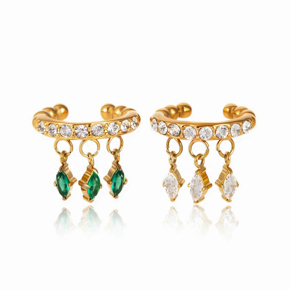 Vogue Ear Cuff Earrings -Single (Green)