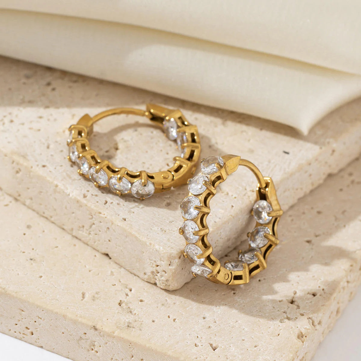 Delta Diamond Hoop Earrings