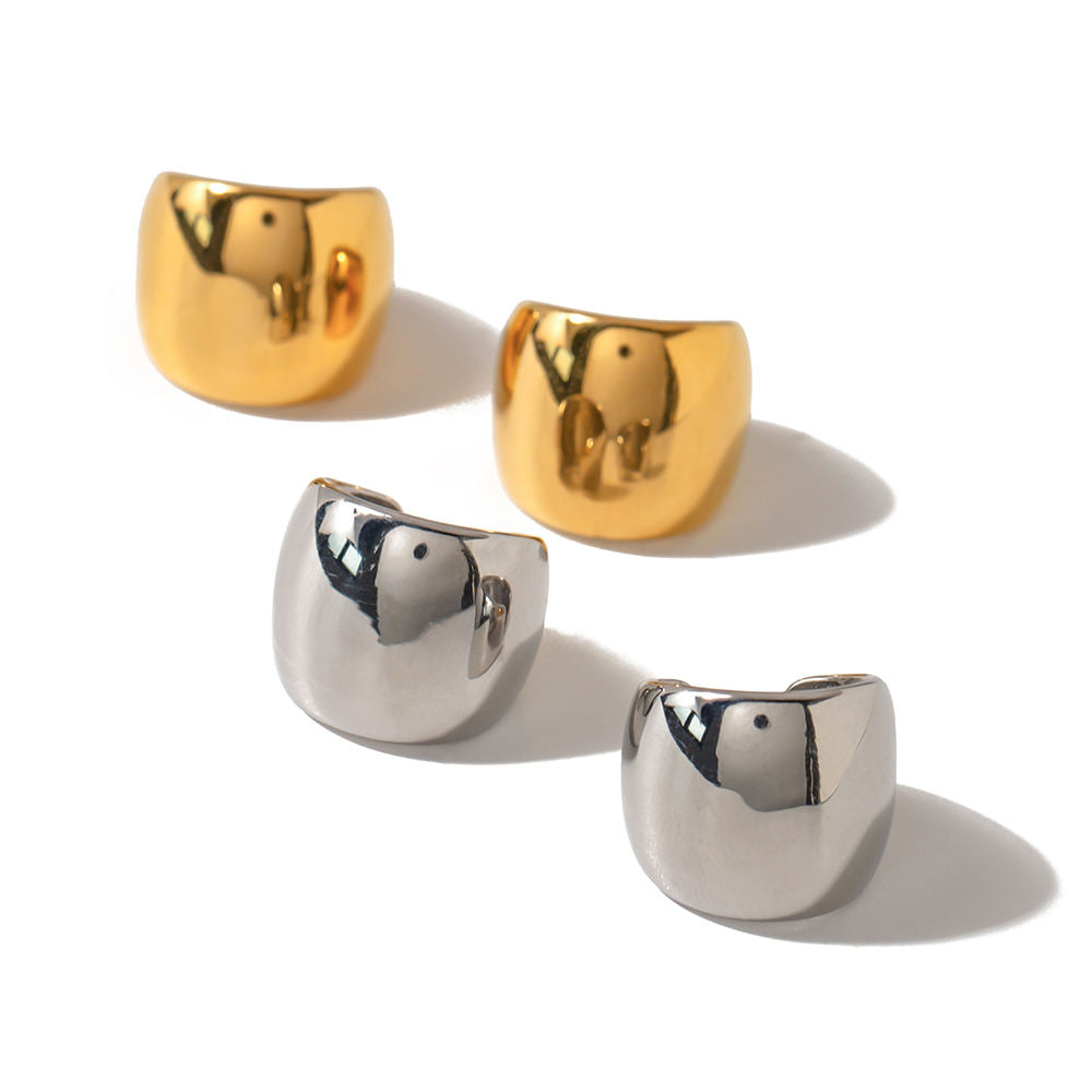 Chunky Ear Cuff Earrings (Gold)