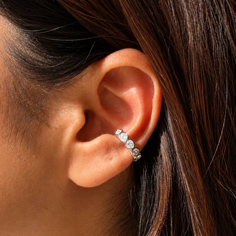Riley Ear Cuff Earrings (Silver)