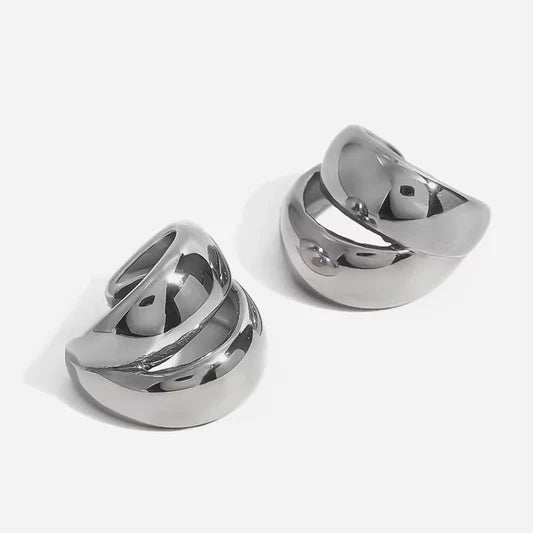 Silver Baddie Ear Cuff Earrings