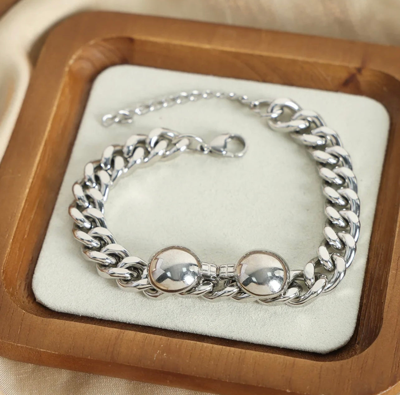 To the Moon Silver Figaro Bracelet for Men