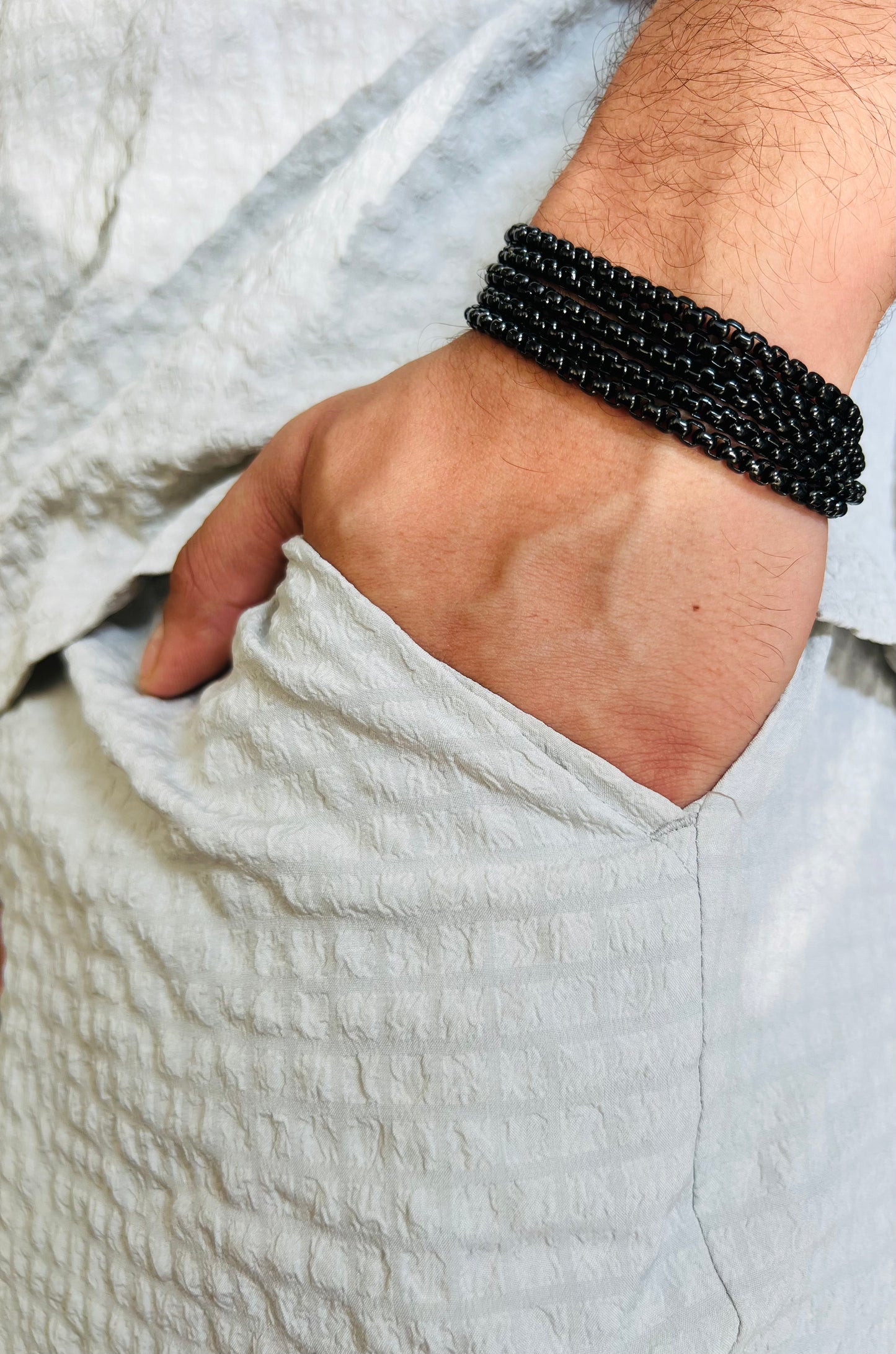 Mykonos 5-Layered Black Bracelet for Men