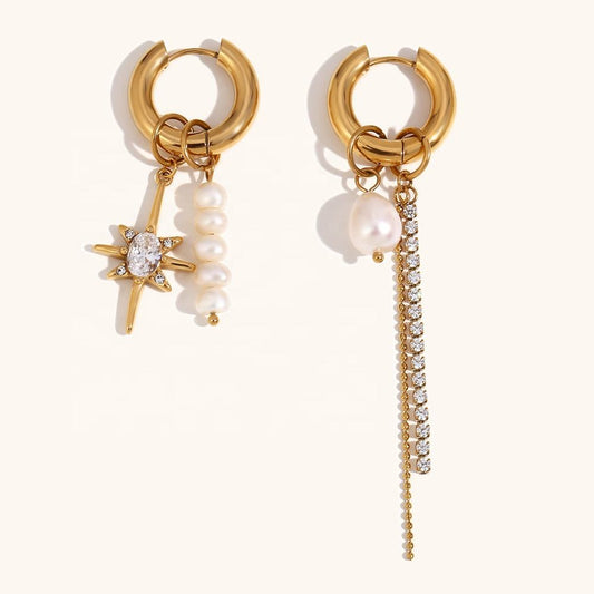 Ocean Glory Earrings with Fresh Water Pearls