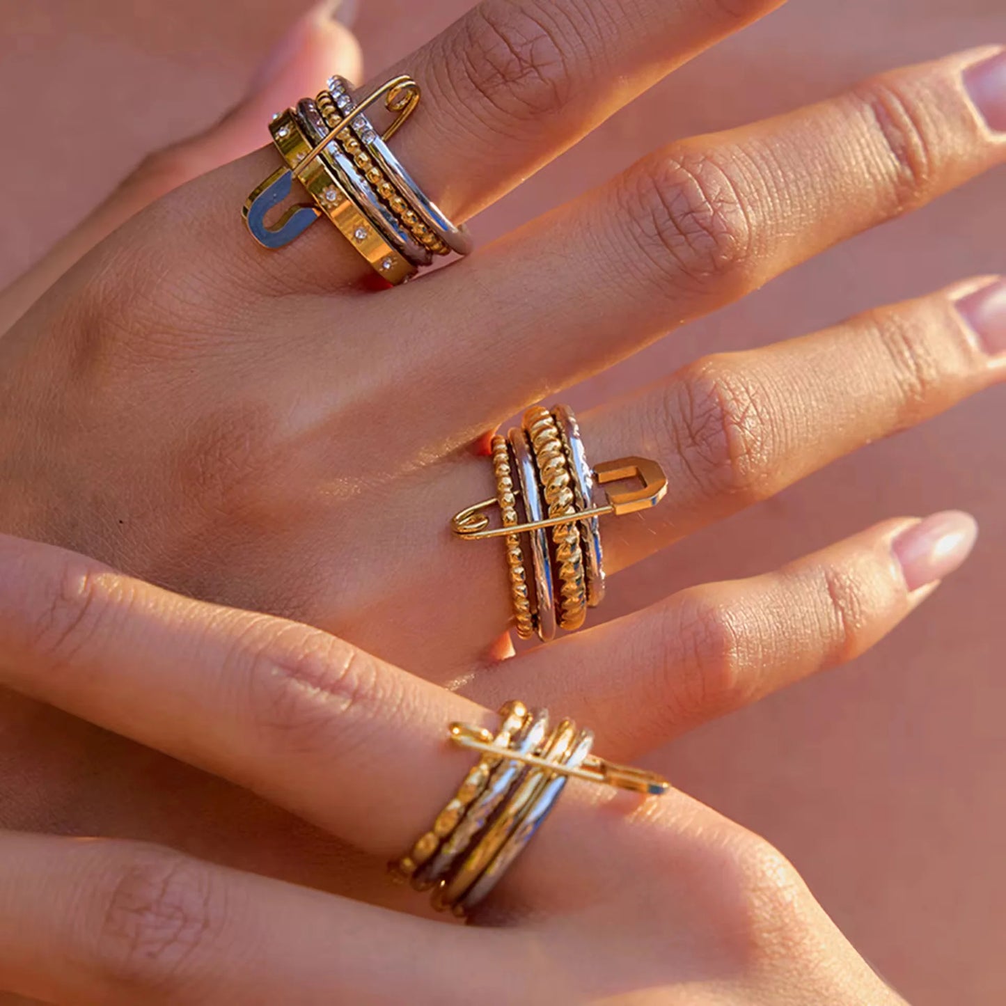 Lily Safety Pin Ring