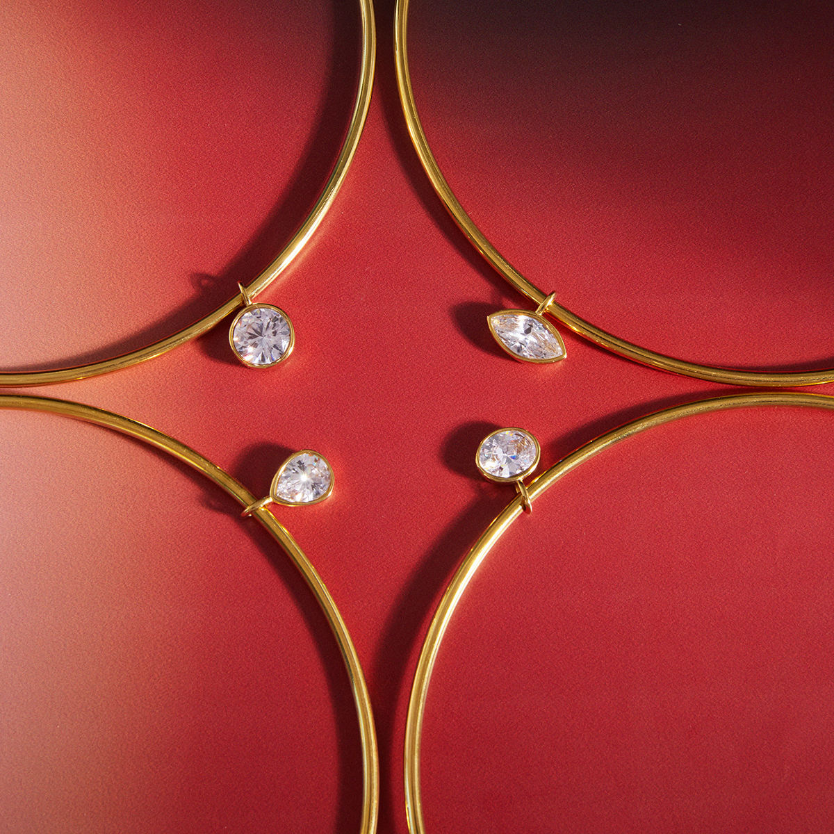 Bezel Collar Necklace (Oval)