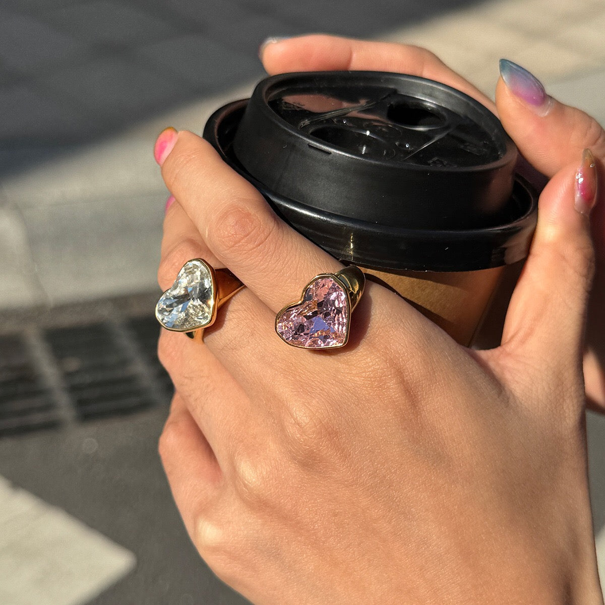 LOVE Oversized Ring (Pink)