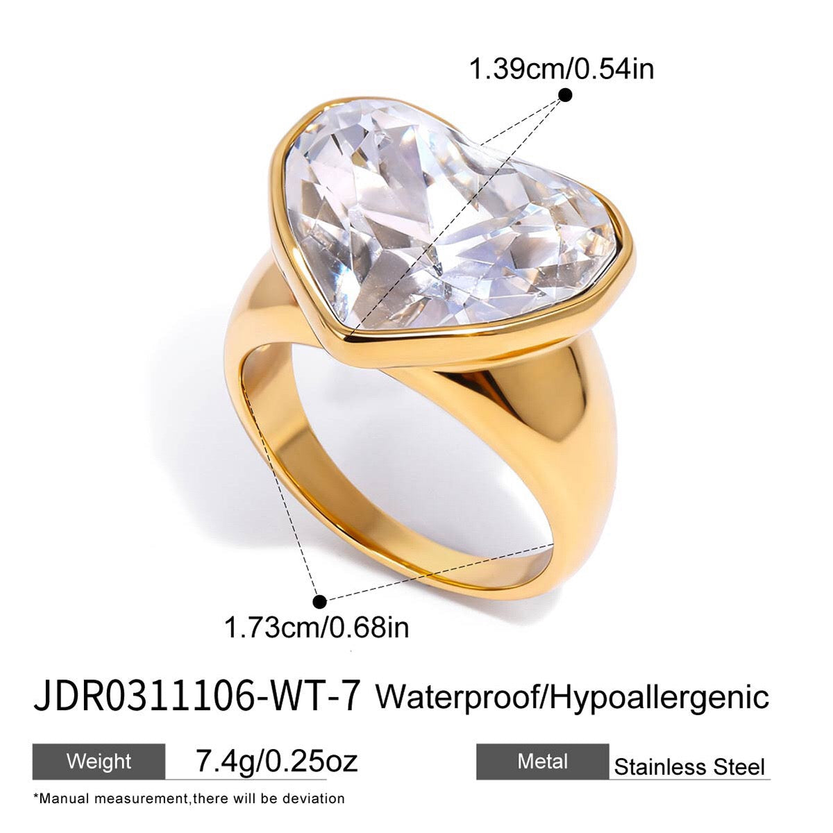 LOVE Oversized Ring (White)