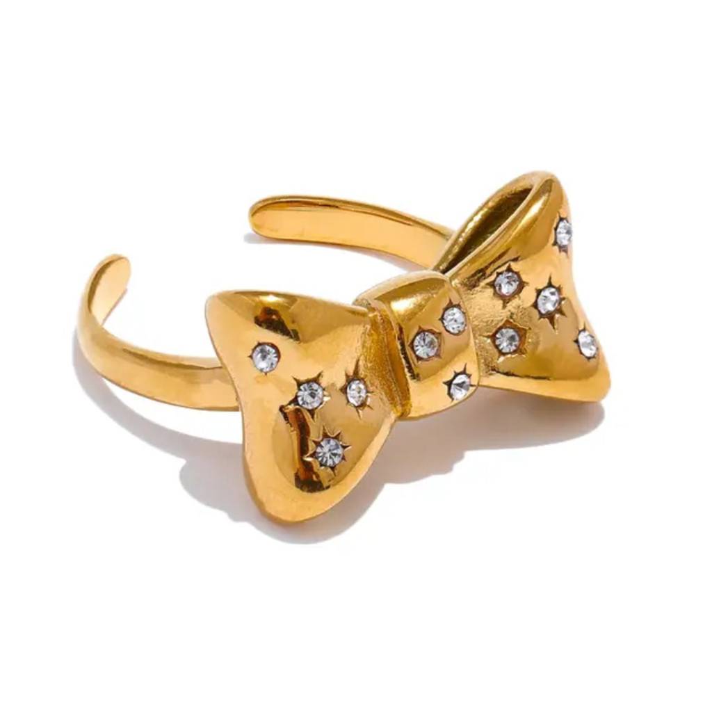 Studded Bow Ring