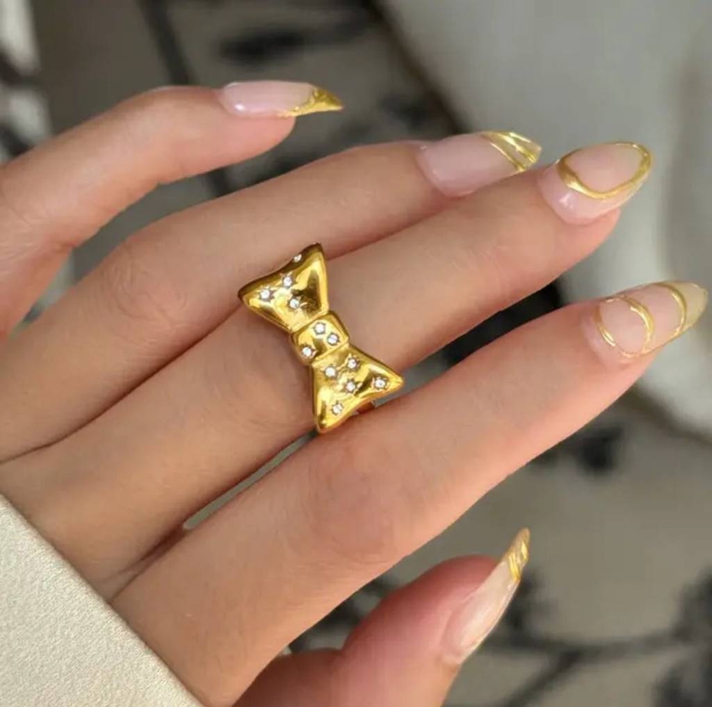 Studded Bow Ring