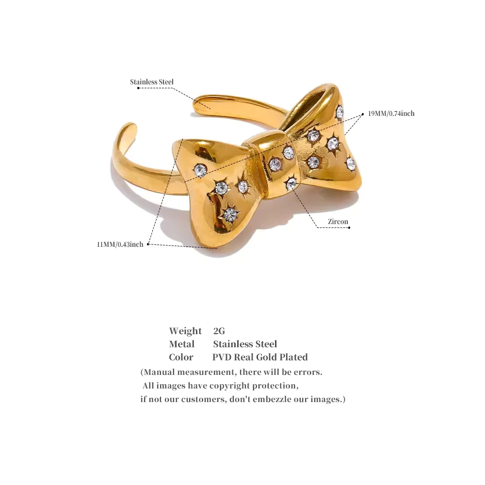 Studded Bow Ring