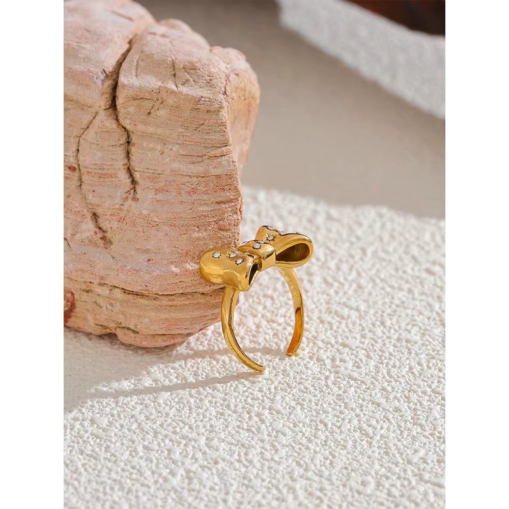 Studded Bow Ring