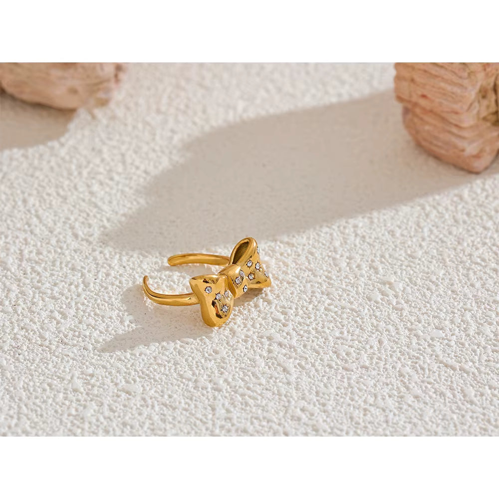 Studded Bow Ring