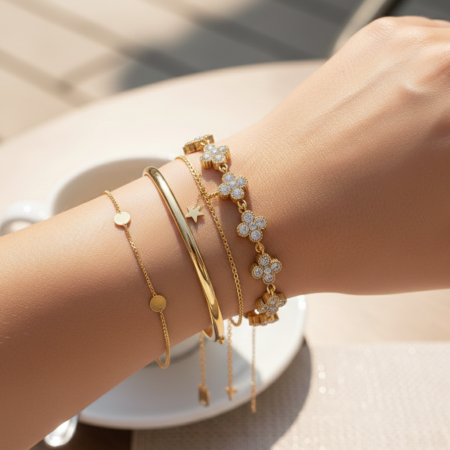 Clover Diamond Tennis Bracelet