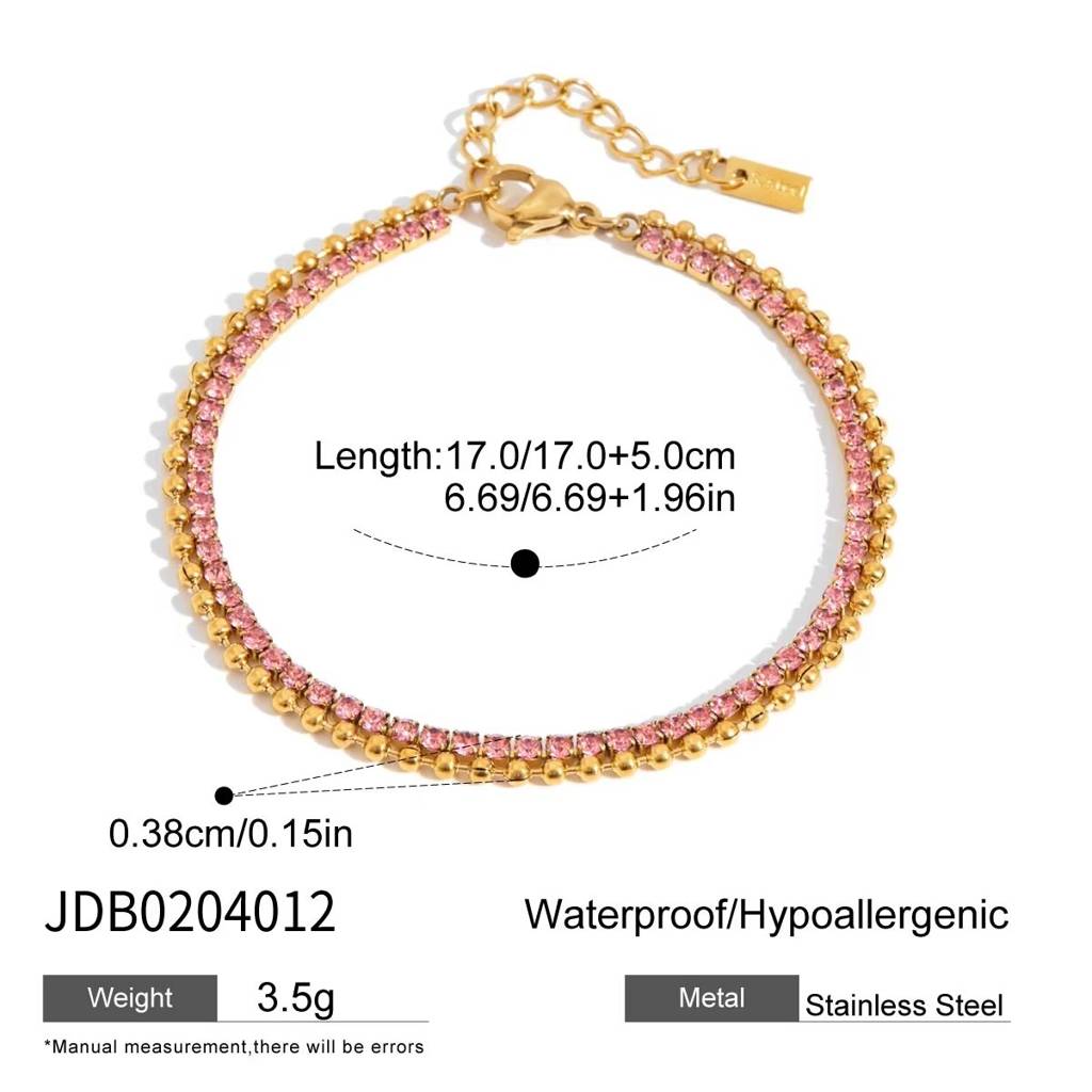 Dianna Diamond Tennis Bracelet (Pink)