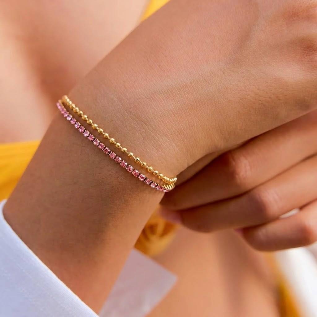 Dianna Diamond Tennis Bracelet (Pink)