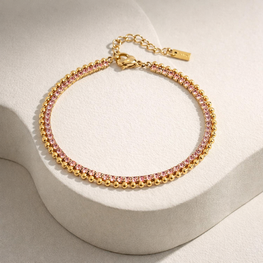 Dianna Diamond Tennis Bracelet (Pink)