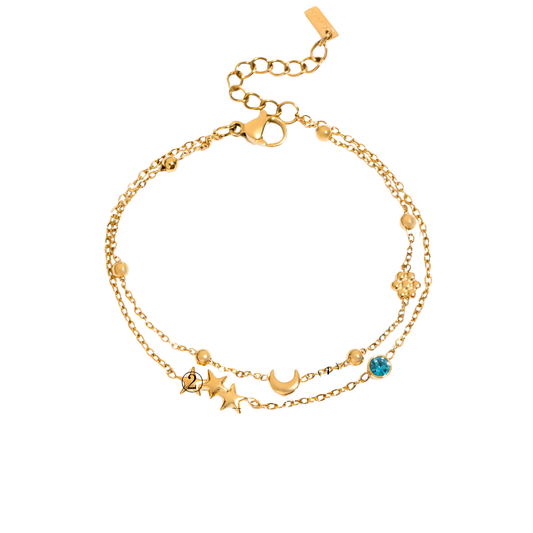 Luna Night sky Bracelet (Aquamarine)