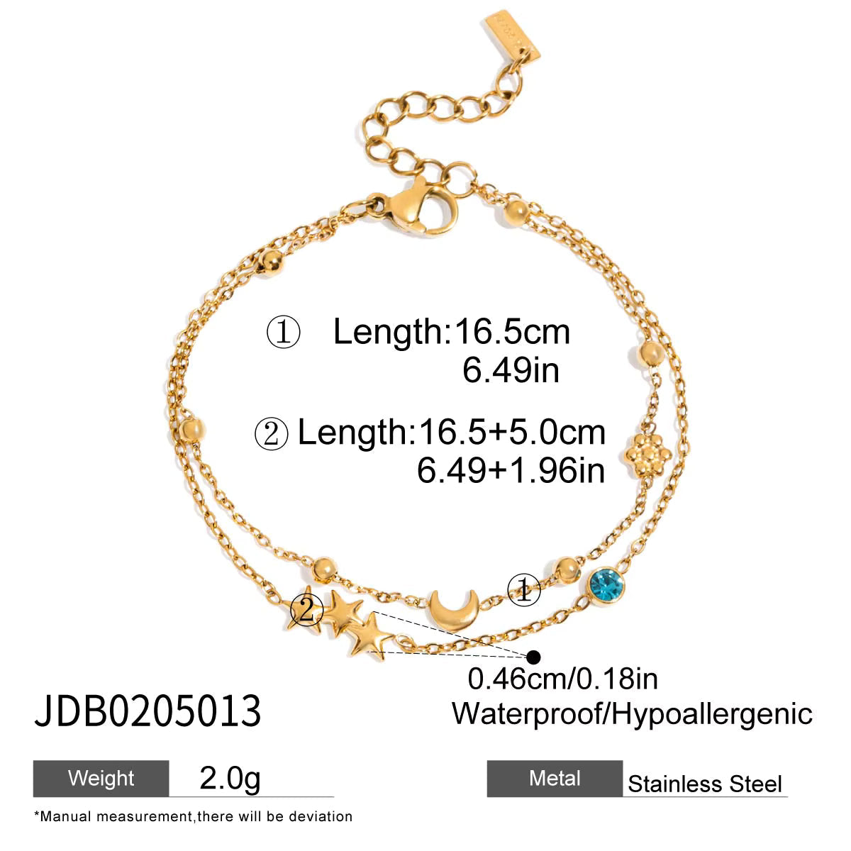 Luna Night sky Bracelet (Aquamarine)