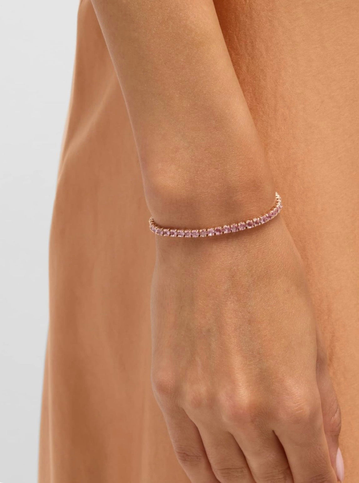 Adore Diamond Tennis Bracelet (Pink)