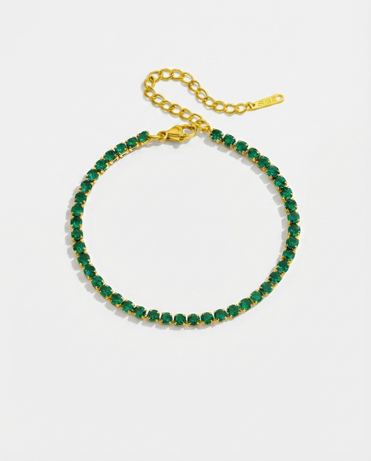 Alora Diamond Tennis Bracelet (Green)