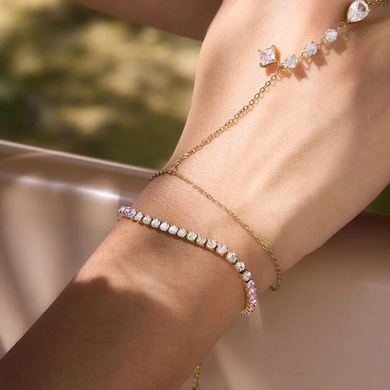 Alora Diamond Tennis Bracelet (Multicolour)
