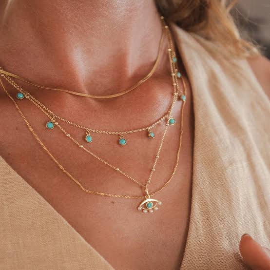 Dotted On Turquoise Necklace