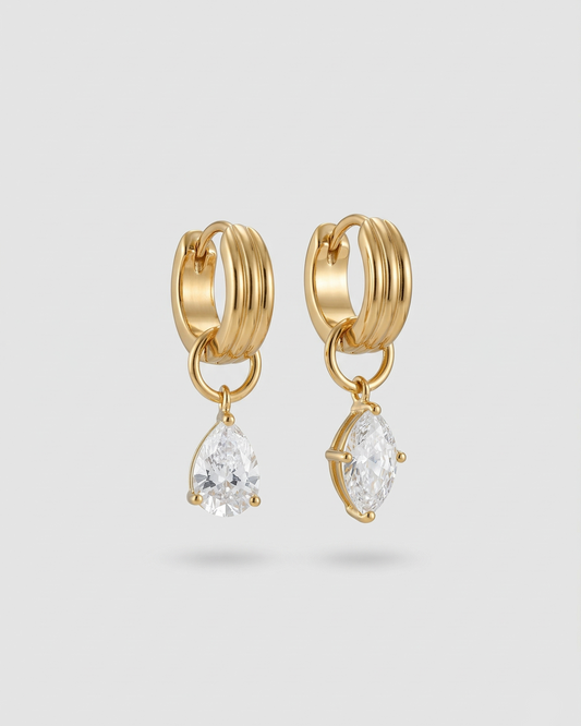 Odette Diamond Drop Earrings (Gold)