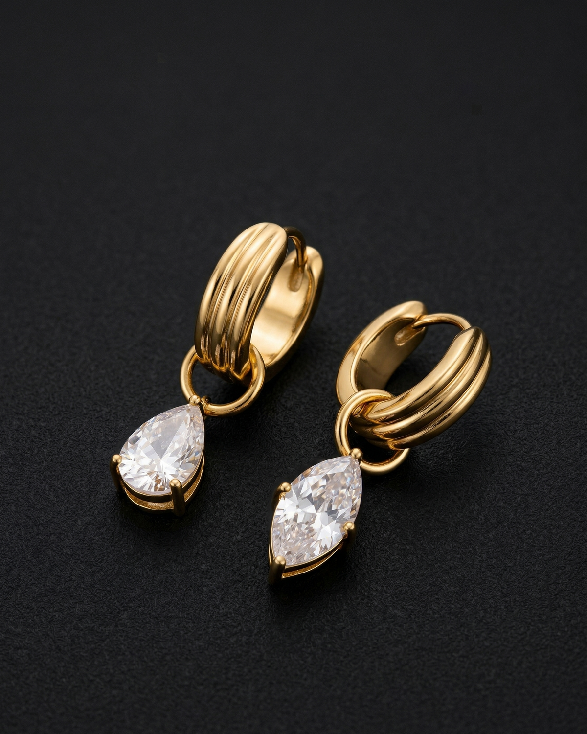 Odette Diamond Drop Earrings (Gold)