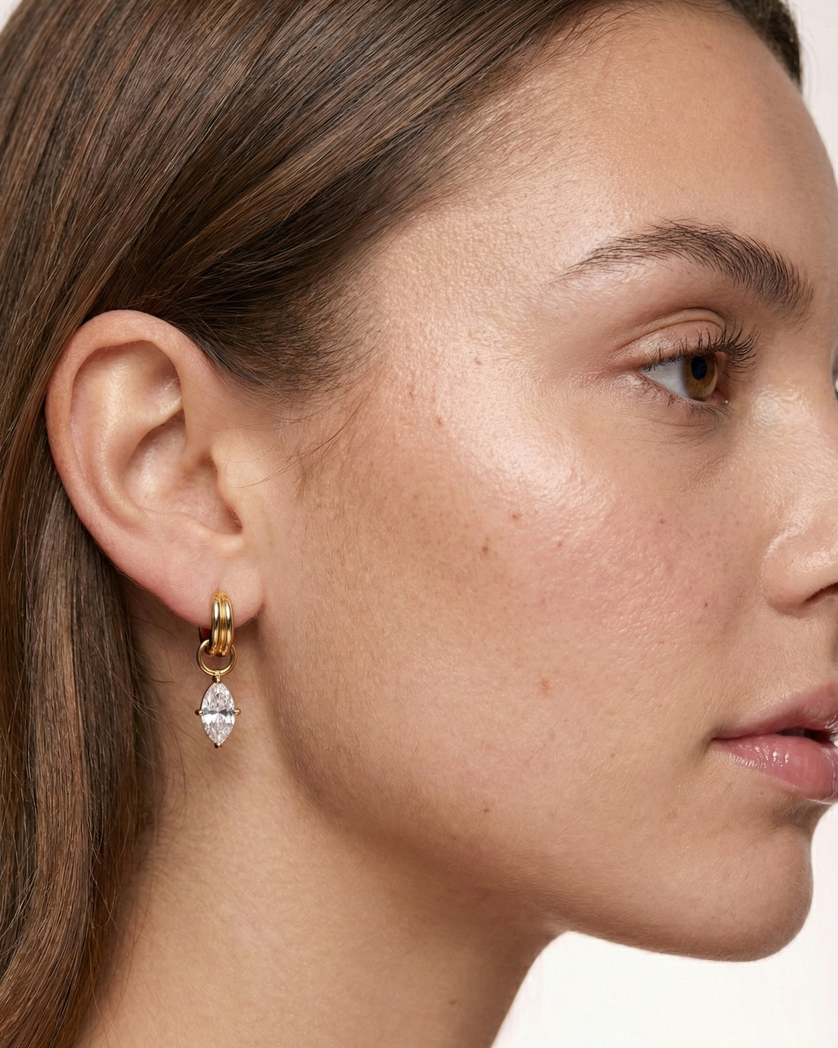 Odette Diamond Drop Earrings (Gold)