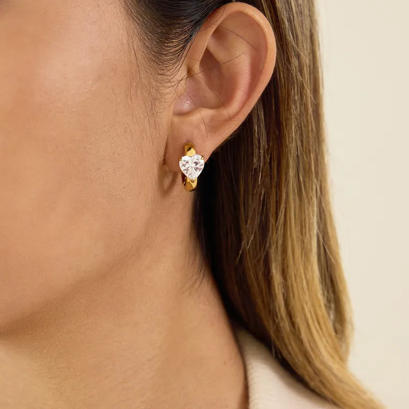 Facet Crystal Huggie Earrings