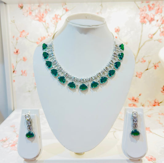 Nile Diamond Necklace Set with Earrings (Choker)