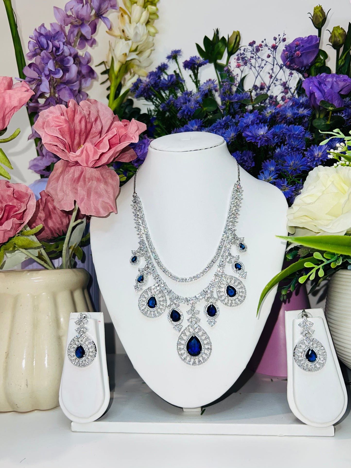 Azure Diamond Set with Earrings