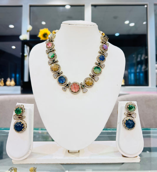 Chandrika Sabya-inspired Polki Necklace (Multicolour)
