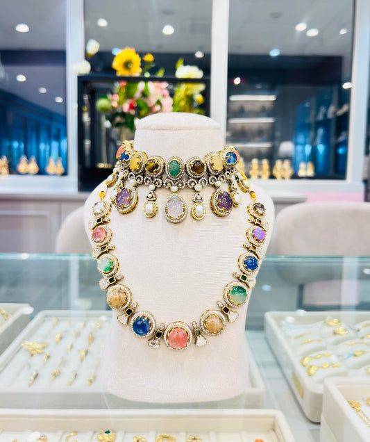 Vilasini Sabya-inspired Polki Necklace (Multicolour)