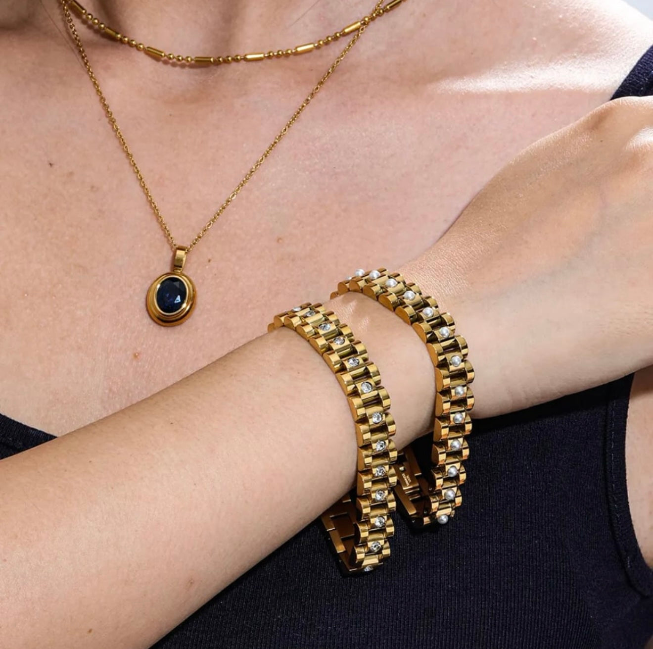 Gracious Studded Watch strap Bracelet